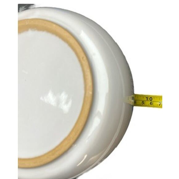 Vintage MCM Floral Decal Ceramic Sauce Pan Lid Blue White Green Cheery Mod Retro - Picture 8 of 11